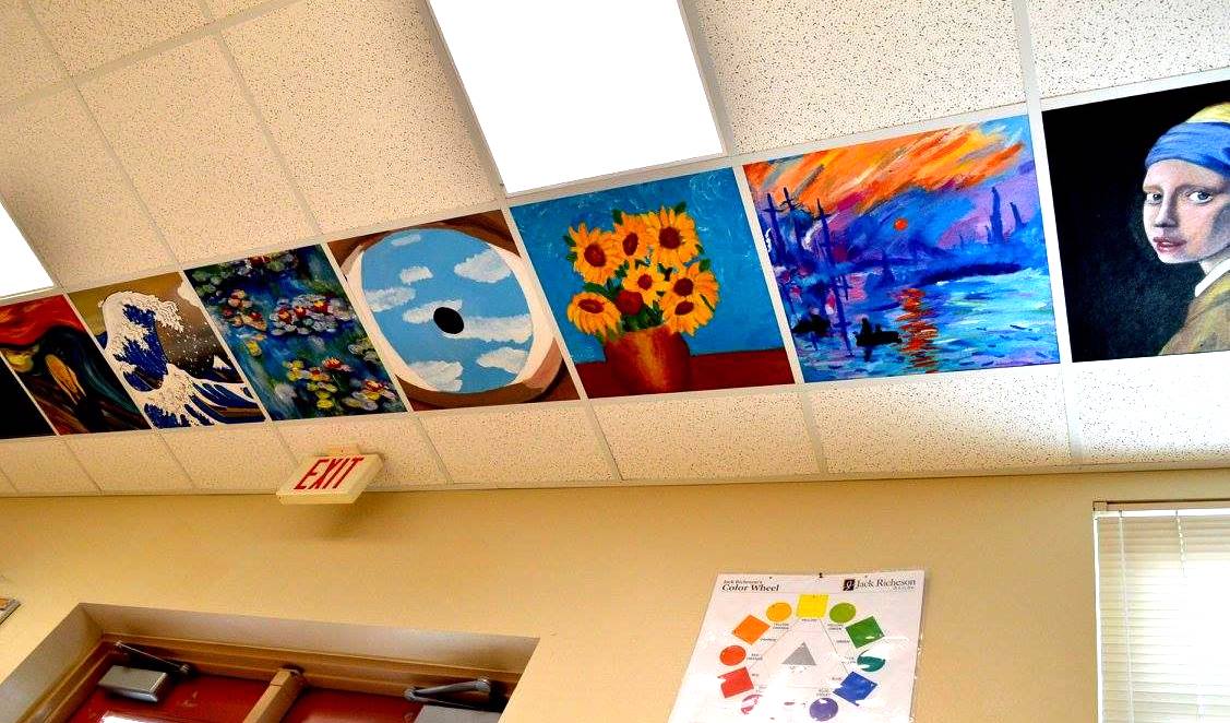 How to paint your classroom ceiling tiles » Make a Mark Studios