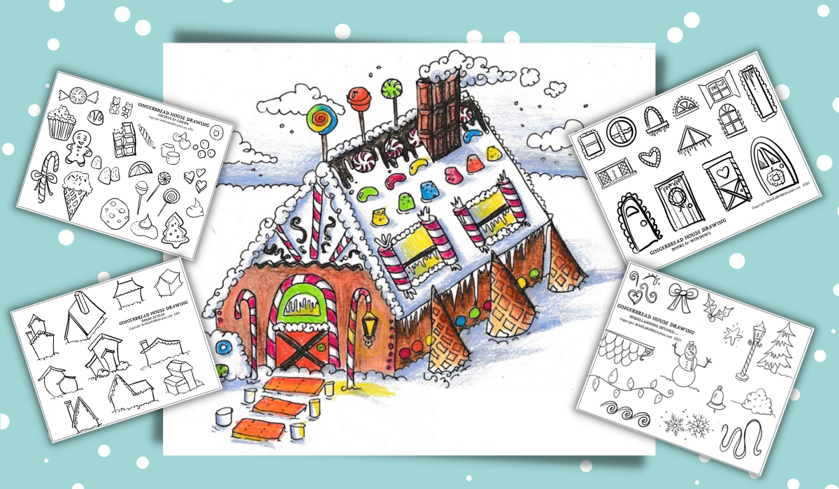 How to draw a gingerbread house… with drawing guides! » Make a ...